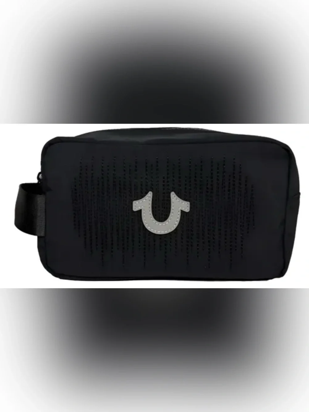 NWT True Religion Rain Black Toiletry Bag w/ travel size containers, One Size